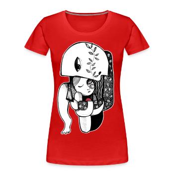Sohn des Mondes - Frauen Premium Bio T-Shirt - Rot - Vorne - Mia (176cm)