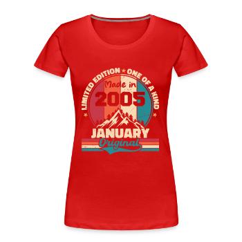 Birthday Gift January 2005 Limited Edition - Women's Premium Organic T-Shirt - red - Front - Mia (176cm)