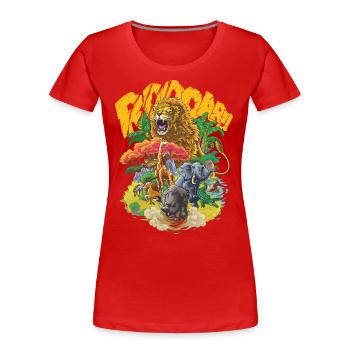 Tiere der Savanne #1 - Frauen Premium Bio T-Shirt - Rot - Vorne - Mia (176cm)