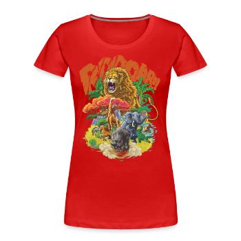 Tiere der Savanne #2 - Frauen Premium Bio T-Shirt - Rot - Vorne - Mia (176cm)