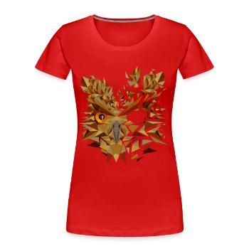 Eule - Frauen Premium Bio T-Shirt - Rot - Vorne - Mia (176cm)