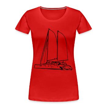 Segel Yacht - Frauen Premium Bio T-Shirt - Rot - Vorne - Mia (176cm)