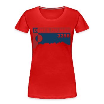 Dents du Midi Hike Trail Tour Exceedance - Women's Premium Organic T-Shirt - red - Front - Mia (176cm)