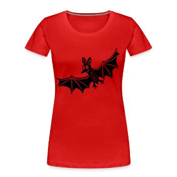 Fledermaus 3 - Frauen Premium Bio T-Shirt - Rot - Vorne - Mia (176cm)