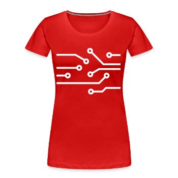 Platine Technik Computer CPU Muster Shirt Geschenk - Frauen Premium Bio T-Shirt - Rot - Vorne - Mia (176cm)