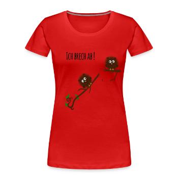 ich brech ab double - Frauen Premium Bio T-Shirt - Rot - Vorne - Mia (176cm)