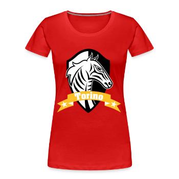 BIANCONERI DI TORINO - JUVENTUS 1897 - Frauen Premium Bio T-Shirt - Rot - Vorne - Mia (176cm)