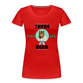 L'ours frissonne Denglish Funny Funny - T-shirt bio Premium Femme - rouge - Devant - Mia (176cm)