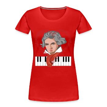 J’adore Beethoven compositeur pianiste classique - T-shirt bio Premium Femme - rouge - Devant - Mia (176cm)
