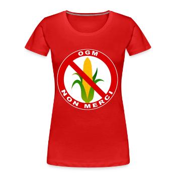 Non GMO danke - Frauen Premium Bio T-Shirt - Rot - Vorne - Mia (176cm)