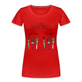 les éducatrices en début et fin d'année - T-shirt bio Premium Femme - rouge - Devant - Mia (176cm)