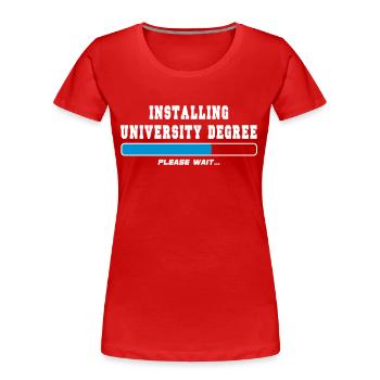 installing degree - Women's Premium Organic T-Shirt - red - Front - Mia (176cm)