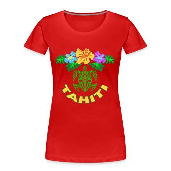 tahiti symbol 02 - Frauen Premium Bio T-Shirt - Rot - Vorne - Mia (176cm)