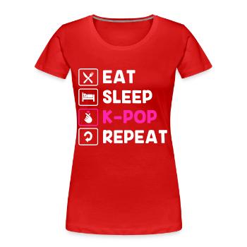 K-Pop - Women's Premium Organic T-Shirt - red - Front - Mia (176cm)