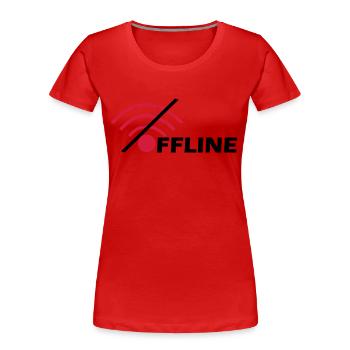 Offline - Frauen Premium Bio T-Shirt - Rot - Vorne - Mia (176cm)