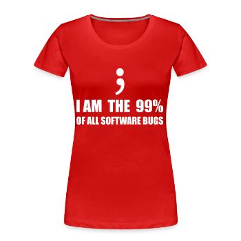 Programmeur Computer Scientist - T-shirt bio Premium Femme - rouge - Devant - Mia (176cm)