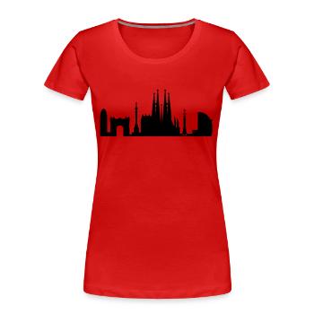 Skyline Barcelona Espagne - T-shirt bio Premium Femme - rouge - Devant - Mia (176cm)