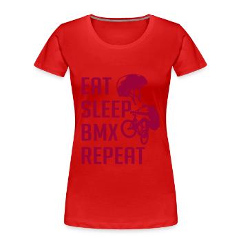 BMX Vélo Sensation Passion - T-shirt bio Premium Femme - rouge - Devant - Mia (176cm)