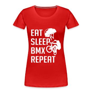 BMX Vélo Sensation Passion - T-shirt bio Premium Femme - rouge - Devant - Mia (176cm)