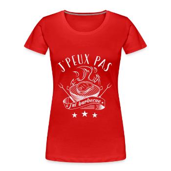 Je peux pas j'ai Barbecue, le roi du barbecue - T-shirt bio Premium Femme - rouge - Devant - Mia (176cm)