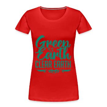 Journée mondiale de la Terre - T-shirt bio Premium Femme - rouge - Devant - Mia (176cm)