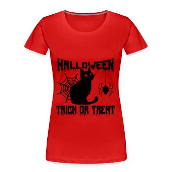 Halloween | trick or treat - Women's Premium Organic T-Shirt - red - Front - Mia (176cm)