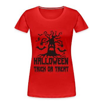 Halloween | Trick or Treat - Women's Premium Organic T-Shirt - red - Front - Mia (176cm)