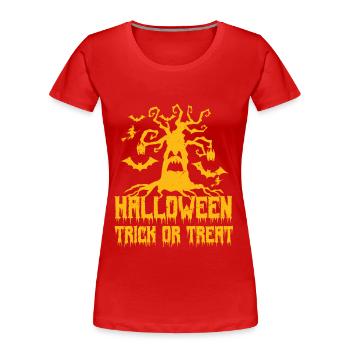 halloween, trick or treat - T-shirt bio Premium Femme - rouge - Devant - Mia (176cm)