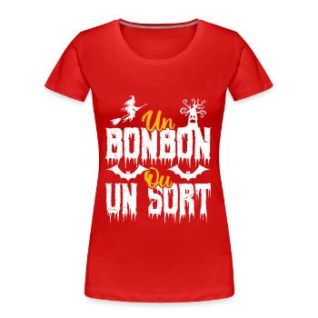 Un bonbon ou un sort - T-shirt bio Premium Femme - rouge - Devant - Mia (176cm)
