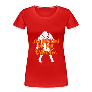 J’ai besoin de me détendre - T-shirt bio Premium Femme - rouge - Devant - Mia (176cm)
