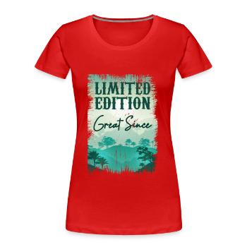Vintage | Limitierte Auflage - Frauen Premium Bio T-Shirt - Rot - Vorne - Mia (176cm)
