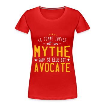 Avocate idéale mythe cadeau noël - T-shirt bio Premium Femme - rouge - Devant - Mia (176cm)