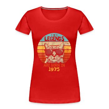 The legends were born in 1975 Anniversary Gift - Women's Premium Organic T-Shirt - red - Front - Mia (176cm)