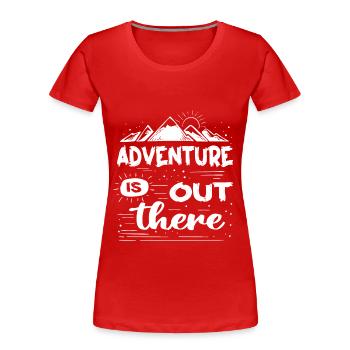 Camping Cadeau Lagerfeuerzelte Ausflug - Frauen Premium Bio T-Shirt - Rot - Vorne - Mia (176cm)