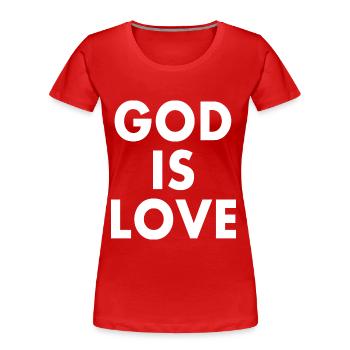 God is good - Frauen Premium Bio T-Shirt - Rot - Vorne - Mia (176cm)
