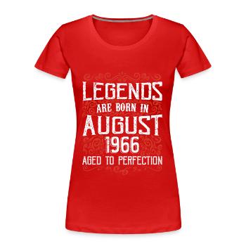 August 1966 Geburtstag 1966 Legenden August - Frauen Premium Bio T-Shirt - Rot - Vorne - Mia (176cm)
