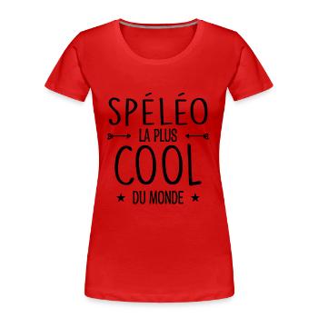 spéléologue / spéléologie / spéléo / alpiniste - T-shirt bio Premium Femme - rouge - Devant - Mia (176cm)