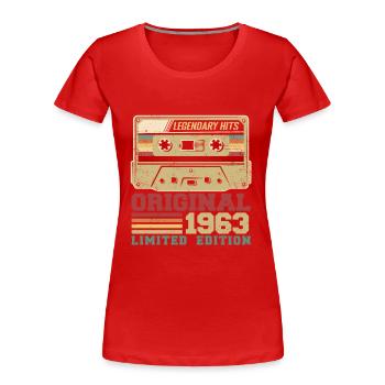 Original 1963 Vintage Birthday Gift 1963 - Women's Premium Organic T-Shirt - red - Front - Mia (176cm)