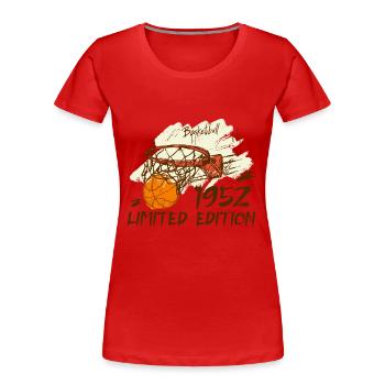1952 Édition Limitée Basketball Anniversaire 1952 - T-shirt bio Premium Femme - rouge - Devant - Mia (176cm)