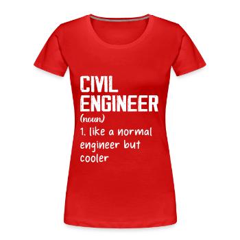 Ingénieur civil Ingénieur civil Ingénieur bâtiment - T-shirt bio Premium Femme - rouge - Devant - Mia (176cm)