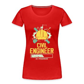 Futur métier d’ingénieur civil Génie civil - T-shirt bio Premium Femme - rouge - Devant - Mia (176cm)