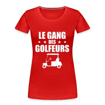 Golf, Golfeur, Fan de Golf - T-shirt bio Premium Femme - rouge - Devant - Mia (176cm)