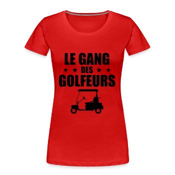 Golf, Golfeur, Fan de Golf - T-shirt bio Premium Femme - rouge - Devant - Mia (176cm)