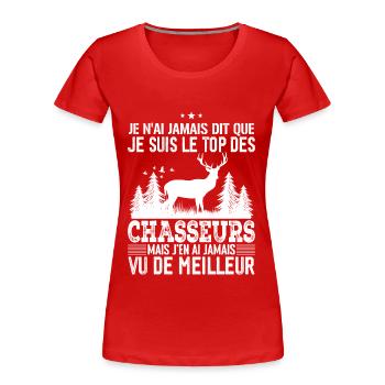 Chasse Pour Homme Cerf Cadeau Chasse Hommes - T-shirt bio Premium Femme - rouge - Devant - Mia (176cm)