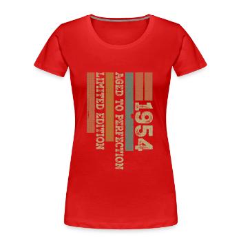 1954 Vintage Retro Geburtstagsgeschenk Geboren 1954 - Frauen Premium Bio T-Shirt - Rot - Vorne - Mia (176cm)