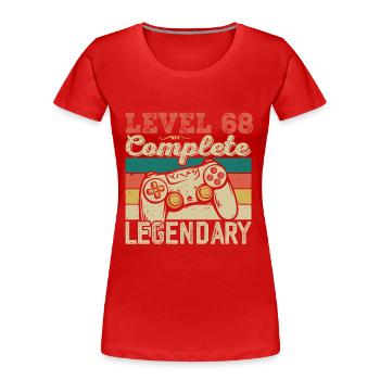 Level 68 Complete, 68 Birthday Gift - Women's Premium Organic T-Shirt - red - Front - Mia (176cm)