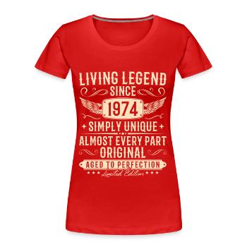 1974 Jahrgang Einfach Einzigartig Geburtstag - Frauen Premium Bio T-Shirt - Rot - Vorne - Mia (176cm)