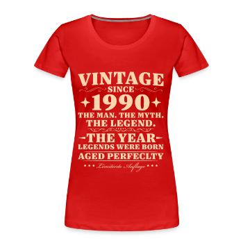 35 Jahre alt Vintage seit 1990 Geburtstag - Frauen Premium Bio T-Shirt - Rot - Vorne - Mia (176cm)