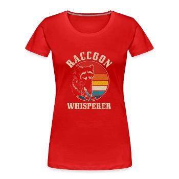Raccoon Funny Gift - Women's Premium Organic T-Shirt - red - Front - Mia (176cm)