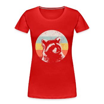 Raccoon Funny Gift - Women's Premium Organic T-Shirt - red - Front - Mia (176cm)